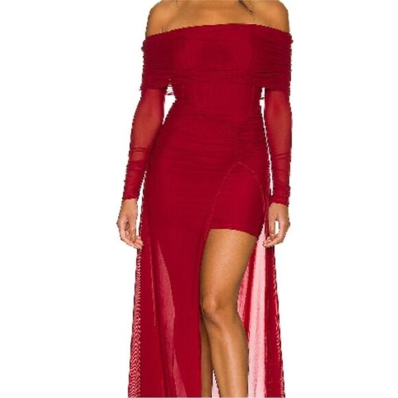 MAJORELLE Hampton Gown in Deep Garnet - Picture 4 of 13